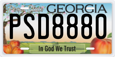 GA license plate PSD8880