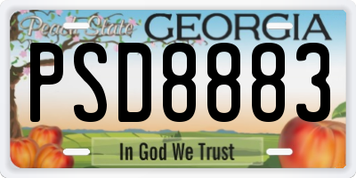 GA license plate PSD8883