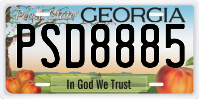GA license plate PSD8885