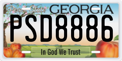 GA license plate PSD8886