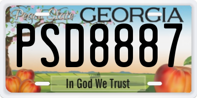 GA license plate PSD8887