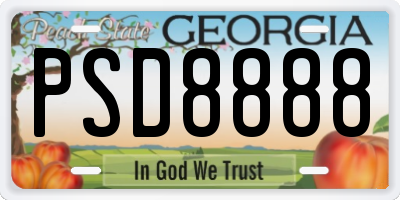 GA license plate PSD8888