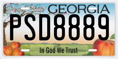 GA license plate PSD8889