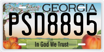 GA license plate PSD8895