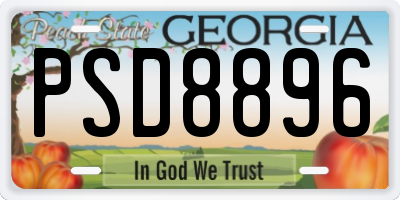 GA license plate PSD8896
