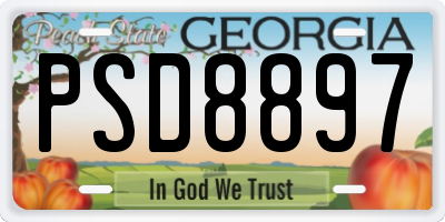GA license plate PSD8897
