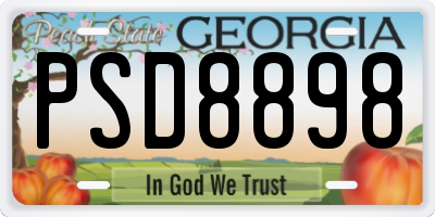 GA license plate PSD8898