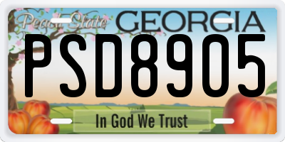 GA license plate PSD8905