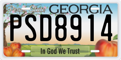 GA license plate PSD8914