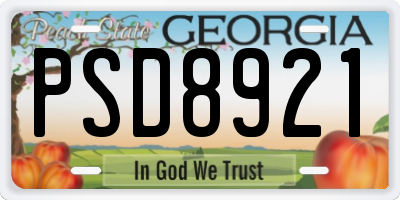 GA license plate PSD8921