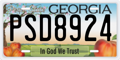 GA license plate PSD8924