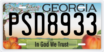 GA license plate PSD8933