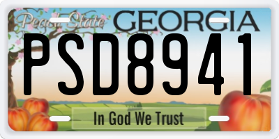 GA license plate PSD8941