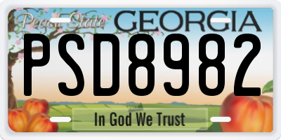 GA license plate PSD8982