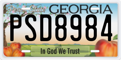 GA license plate PSD8984