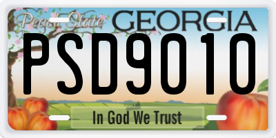 GA license plate PSD9010
