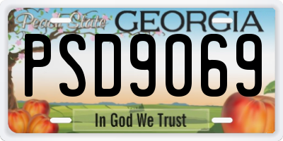 GA license plate PSD9069