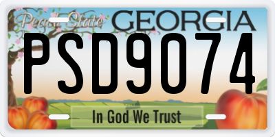 GA license plate PSD9074