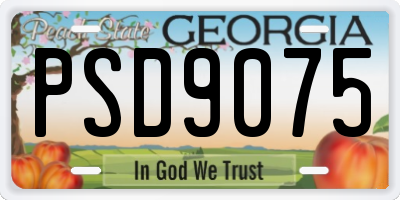 GA license plate PSD9075