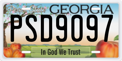 GA license plate PSD9097