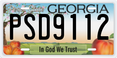 GA license plate PSD9112
