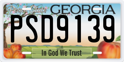 GA license plate PSD9139