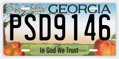 GA license plate PSD9146