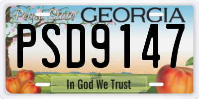 GA license plate PSD9147