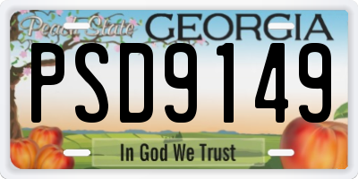 GA license plate PSD9149