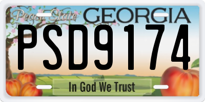 GA license plate PSD9174