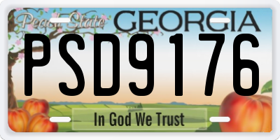GA license plate PSD9176