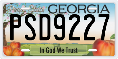 GA license plate PSD9227