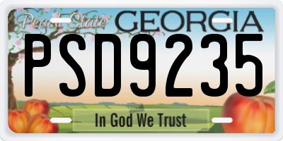 GA license plate PSD9235