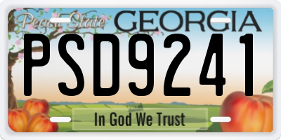 GA license plate PSD9241