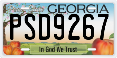 GA license plate PSD9267