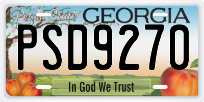 GA license plate PSD9270