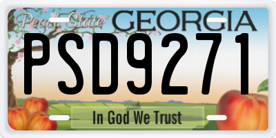 GA license plate PSD9271