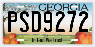 GA license plate PSD9272