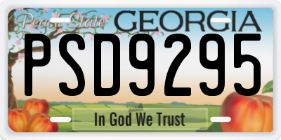 GA license plate PSD9295