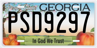 GA license plate PSD9297