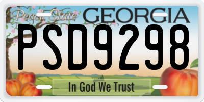 GA license plate PSD9298