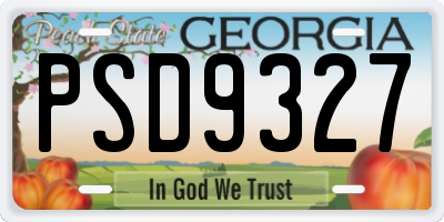 GA license plate PSD9327
