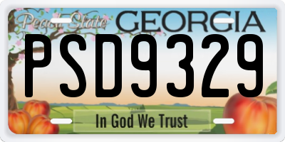 GA license plate PSD9329