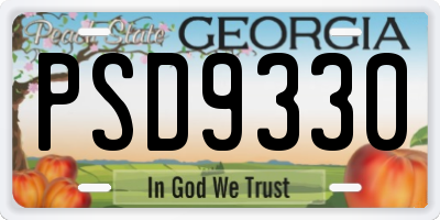 GA license plate PSD9330