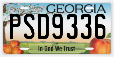 GA license plate PSD9336