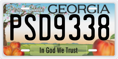 GA license plate PSD9338