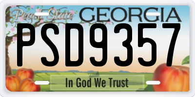 GA license plate PSD9357