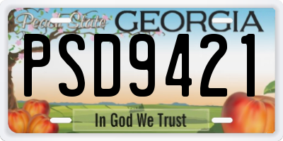 GA license plate PSD9421
