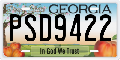 GA license plate PSD9422