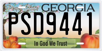 GA license plate PSD9441